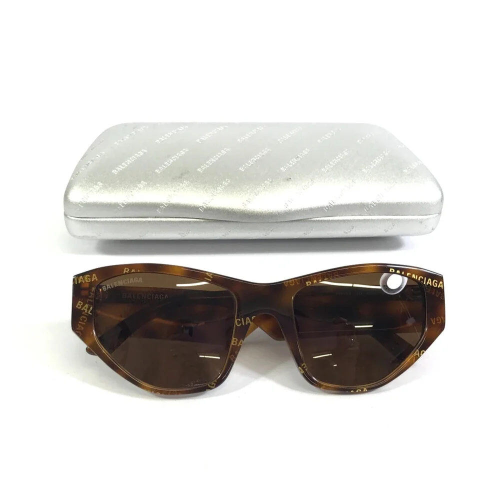 Balenciaga Sunglasses BB0097S 003 Tortoise Brown Cat Eye Frames w/ Brown Lenses